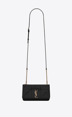 SAINT LAURENT Mini bags Jamie Damen JAMIE chain wallet in black patchwork leather a_V4